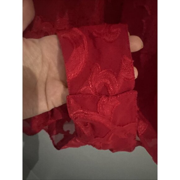 Vintage Victoria Secret Gold Label Teddy Bodysuit Red Button With Lace - Picture 5 of 5